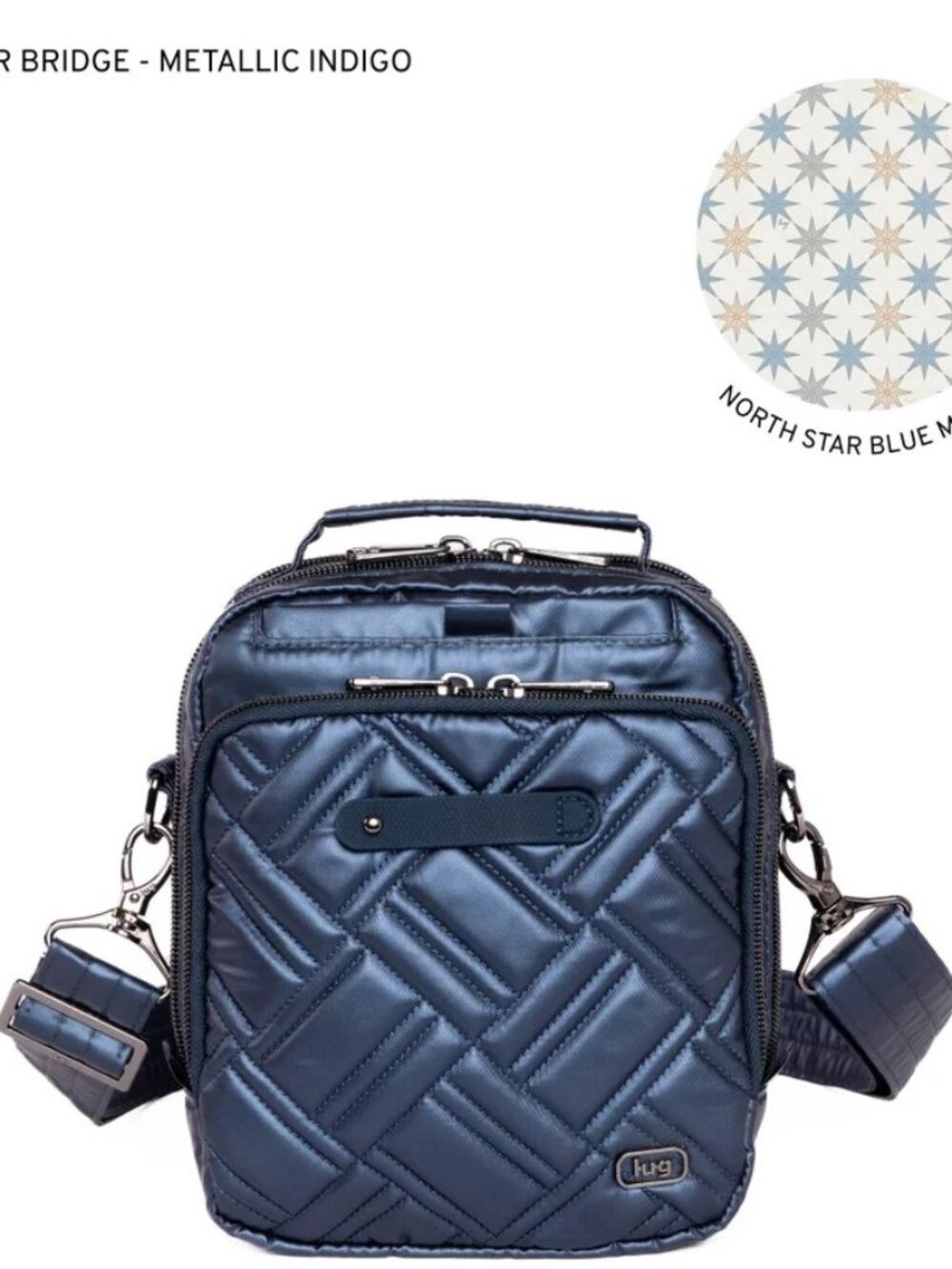 Lug Skeeter Bridge Convertible Crossbody Belt Bag Metallic Indigo Blue